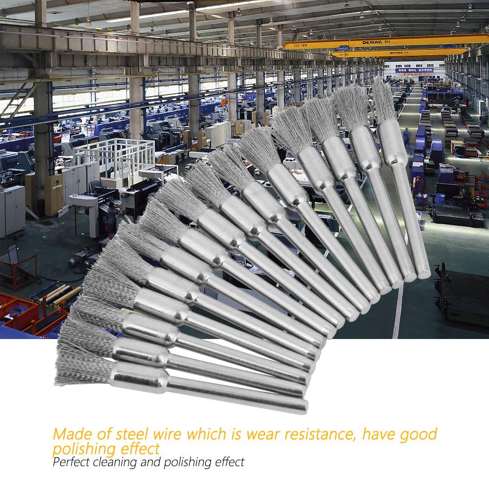 15PCS Mini Steel Wire Brush Polishing Wheel for Grinder Rotary Tool (3*5mm)