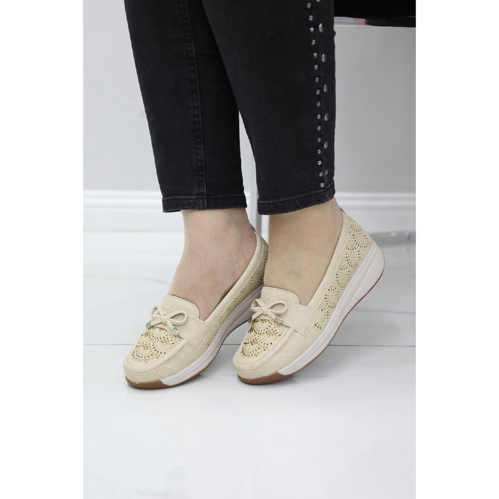 Wanetti Woman Mother 4 Point Orthopedic Anti-Sweat Anatomic Base Stone Shoes Flat Shoes