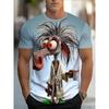 Summer Round Neck Funny Cartoon Pattern 3D Print Top Fashionable Casual Short Sleeved Men's T-shirts