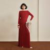 Waiwaiaiem Yy_Autumn Red Asymmetrical Skirt