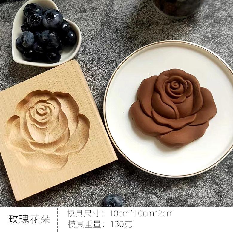 Wooden Cookie Cutter Mold Wedding Cookie Moulds Flower Tree Cartoon Animals Pattern Cake Baking Mould Tools for Christmas Easter