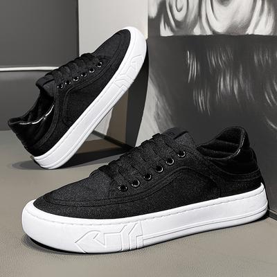 Zapatillas de Lona Transpirables para Hombre con Plataforma Deportiva para Aumentar Altura Zapatos Casuales con Cordones Moda Zapatos para Hombre
