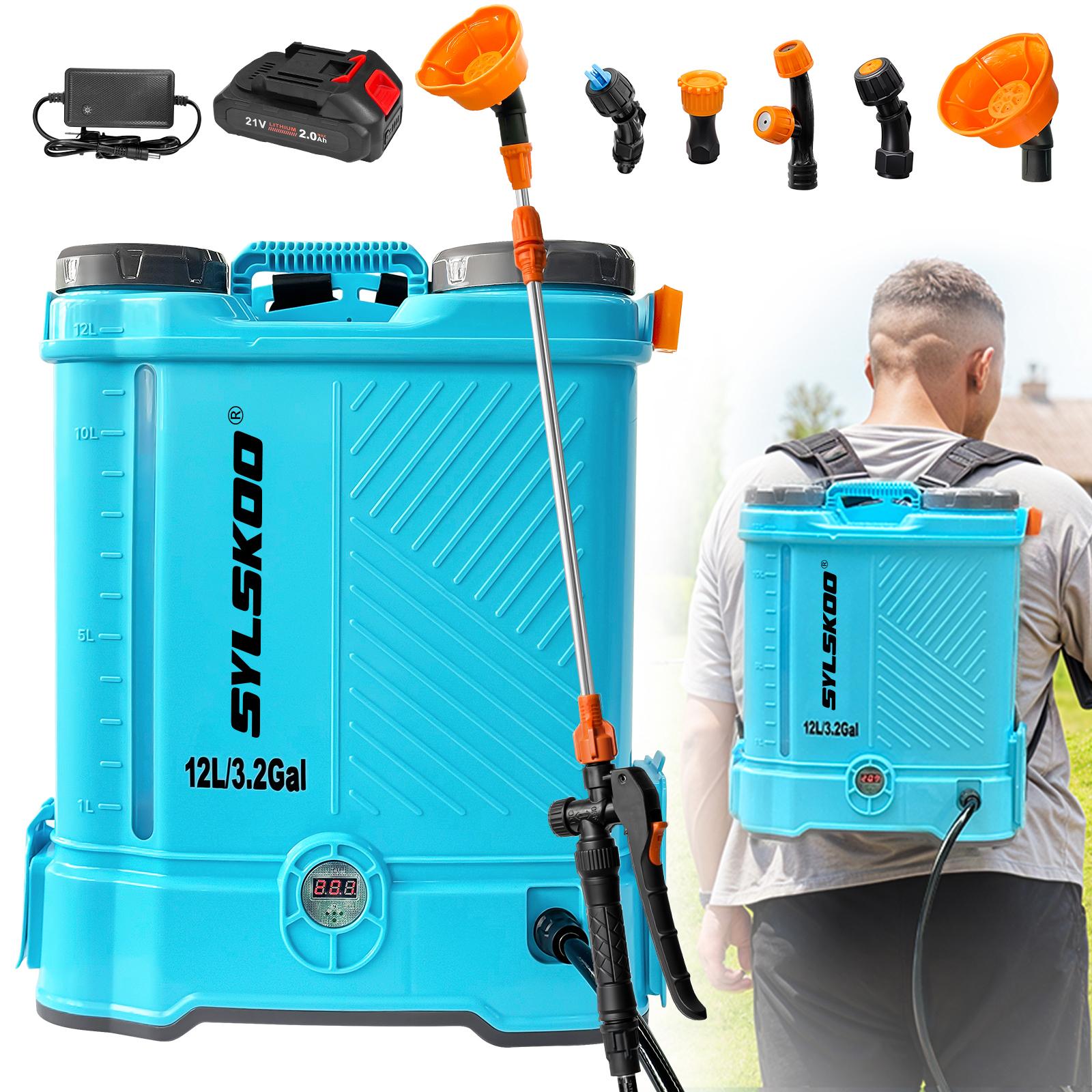 

3.2 Gallon Battery Powered Backpack Sprayer, 0-80 PSI Adjustable Pressure Sprayer,Electric Sprayer
