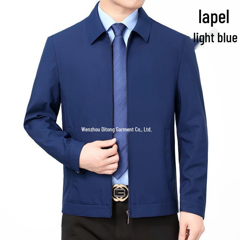 2024 Spring/Autumn High-Quality Lapel Jacket for Middle-Aged and Elderly Men - Fashionable Business Casual Outerwear
