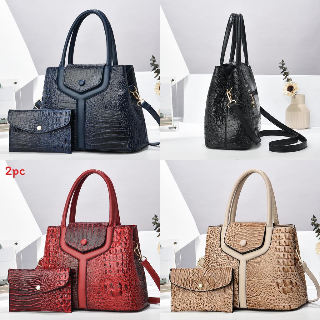Borsa Tote Moda Transfrontaliera da Donna con Fantasia Coccodrillo ad Ampia Capacità per Uso Quotidiano