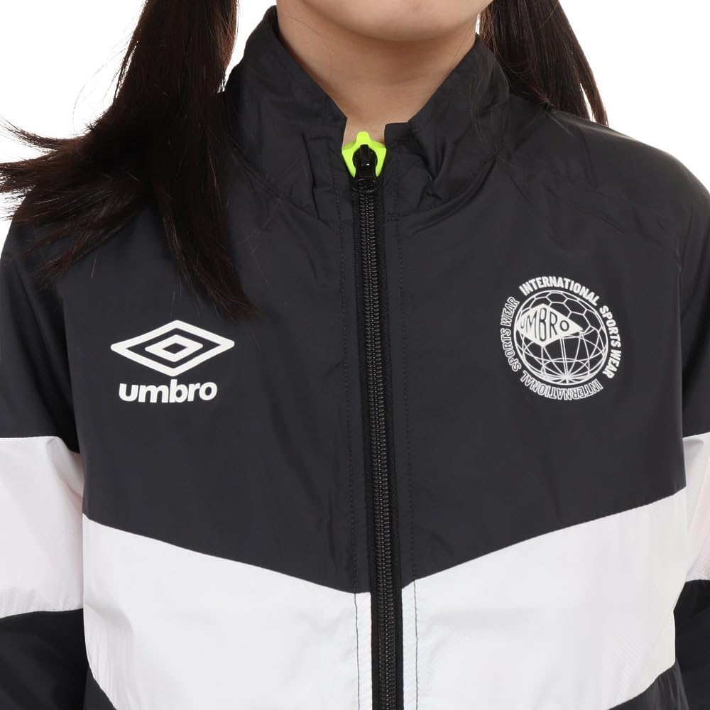 Umbro Wind First Wind Windproof and with Insertion Aid Dressing Kids Design Award Black 120 [STARTER PACK] Jacket, Water-Repellent, Zipper, Support,