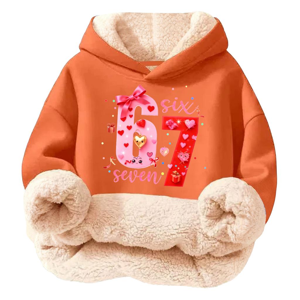 Children's Fashionable Printing Casual Fleece Hooded Loose Fit Hoodie Without Pockets