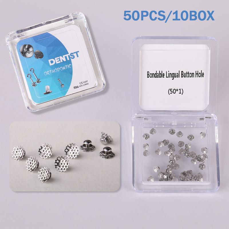Dental Hollow-out Lingual Button with holes Perforated Orthodontic Accessory Dentistry Materials 50pcs/bag