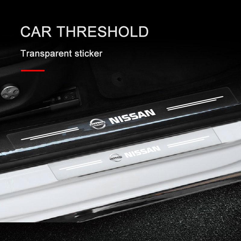 4 Stuks Auto Drempelbeschermer Transparant Decoratief Embleem 3D Sticker Voor Nissan Nismo Tiida Teana ALTIMA SYLPHY MURANO KICKS QASHQAI GTR