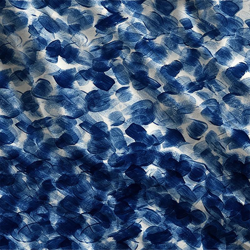 Summer Casual T-Shirt, Light Western Vibe, Blue White Tie-Dye, Soft Cotton Short Sleeve, Breathable Top Ideal for Daily Commute & Loungewear
