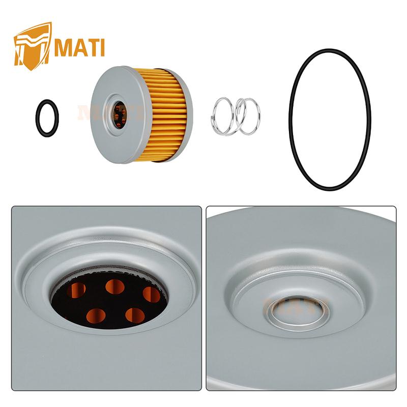 M MATI 3-delars oljefilter och o-ring med fjädersats för Suzuki Savage 650 LS650 DR650S SP500 SP600 1981- 16510-37450 09280-15007