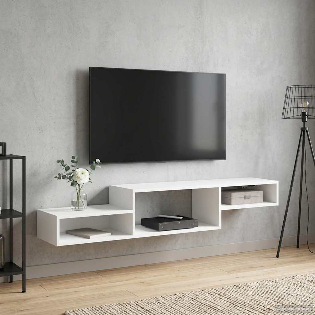 Wall Mounted TV Cabinet Wall Mount White 150 x 28 x 26 cm