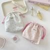Sacs à cordon floraux Organisateur de voyage pour femme Trousses de toilette Sac anti-poussière épais pour bijoux Sac à cordon mignon Sac à cordon pour cosmétiques