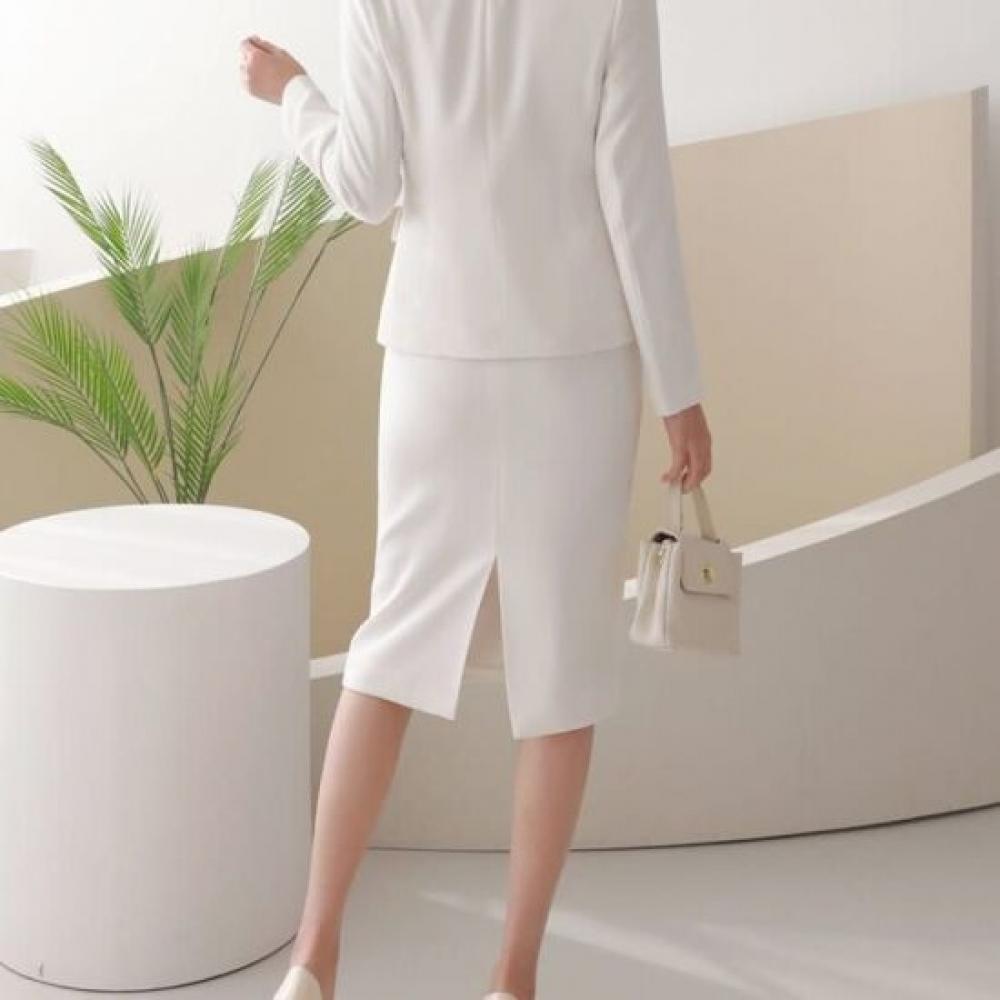 Style Latte Slim H Line Midi Skirt Spring Autumn Office Wear