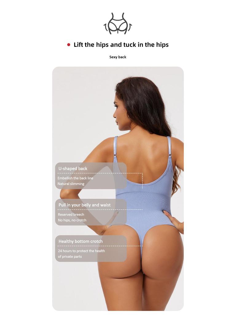 Damen Europäischer & Amerikanischer Verstellbarer Träger Bauchkontrolle Bodysuit String