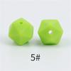 TX49 10Pcs 14mm Hexagon Solid Color Silicone Beads Jewelry DIY Necklace Bracelets Keychain Trend Handmade Accessories Jewelry