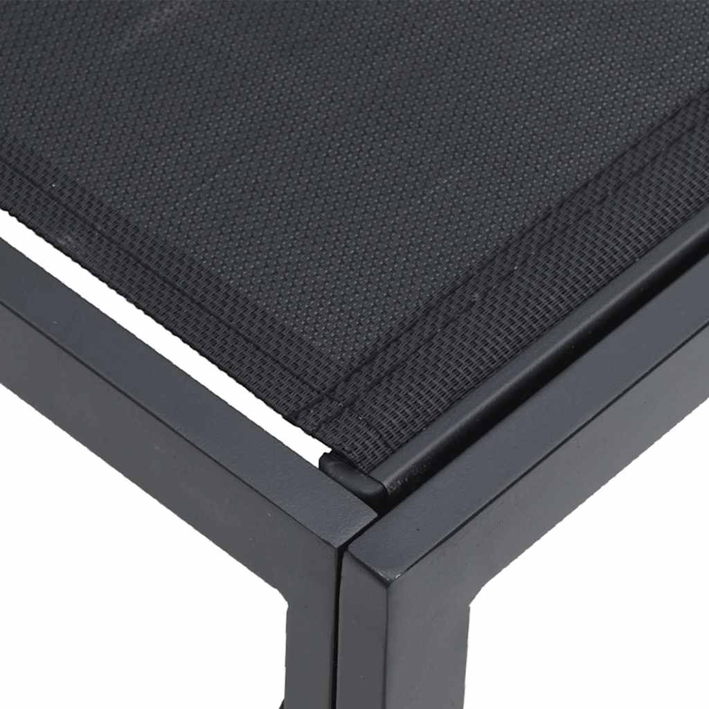 Garden Sofa Set 3 Pcs Black Metal