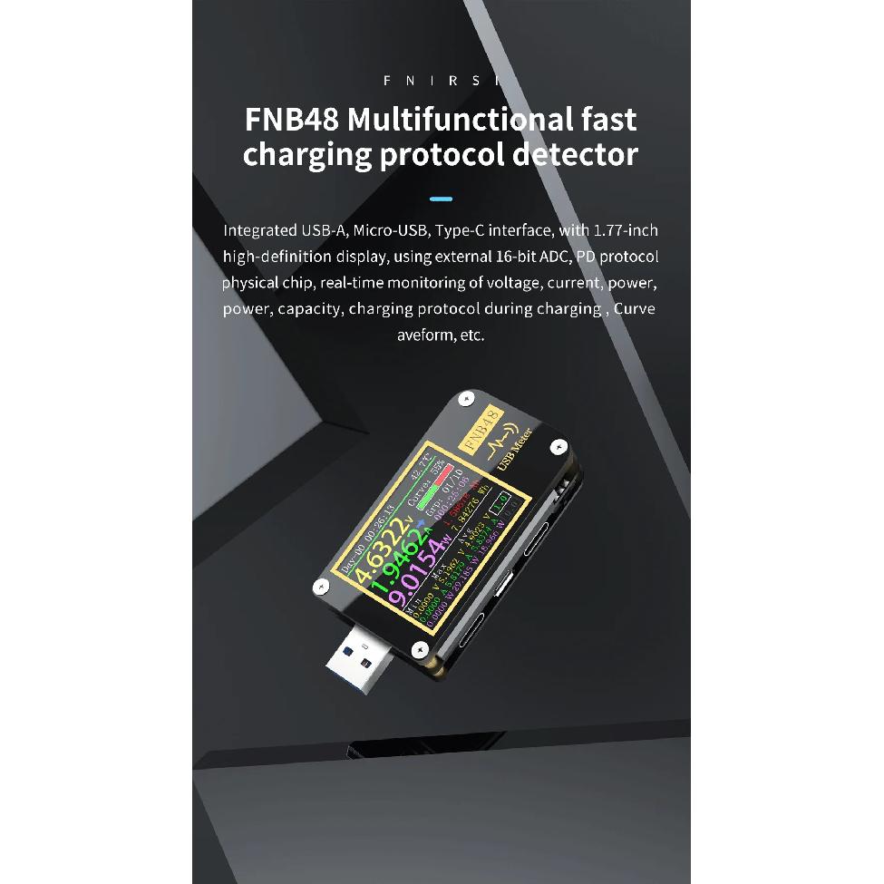 FNB48S FNB48P Trigger Voltmeter Ammeter Current And Voltmeter USB Tester QC4+PD3.0 2.0 PPS Fast Charging Protocol Capacity Test