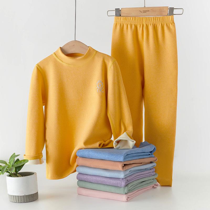 Children's Brushed Thermal Base Layer Set (S, M, L) – Seamless Class A Autumn Underwear and Trousers.
