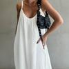 Womens Loose Cotton Slip Dress 2026 A-Line Maxi Low Neck Vacation Beach Outfit