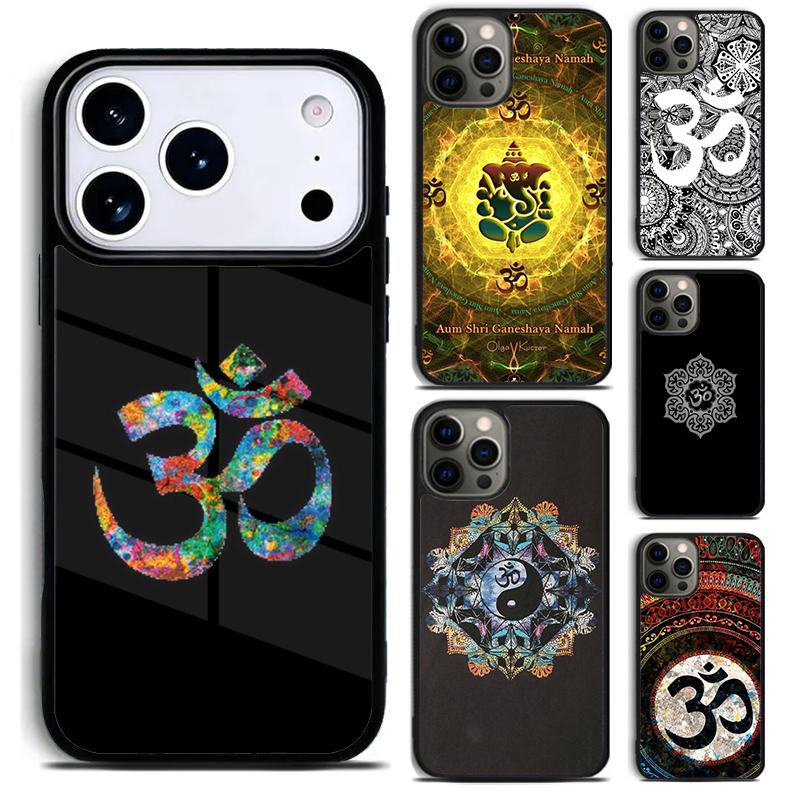 Floral Om Yoga Hindu Aum om yaga Phone Case for iPhone 17 16 15 Pro Max Air 14 13 12 11 Plus Shockproof Cover