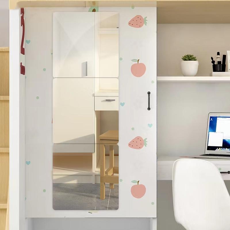 Acrylic Soft Mirror Dressing Mirror Wall Stickers Self-adhesive HD Full Body Mirror Stickers Home Bathroom Mirror Stickers 4pcs