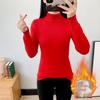 Women's 2025 Autumn/Winter Half-High Collar Velvet Knit Sweater - Thick, Warm Base Layer Fleece Pullover