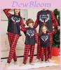 2023 Neuankunft Karomuster Alphabet Weihnachten Familien-Matching Pyjama-Set