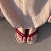 Niche Simple Set of Toe Slippers for Women's Summer Wear Flat-bottomed Holiday Beach Semi-cool Slippers