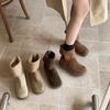 Flats Women Mid Calf Boots Winter Suede Fashion Leisure Suede Shoes Woman 2025 Trend New Brand Designer Walking Cozy Casual Snow