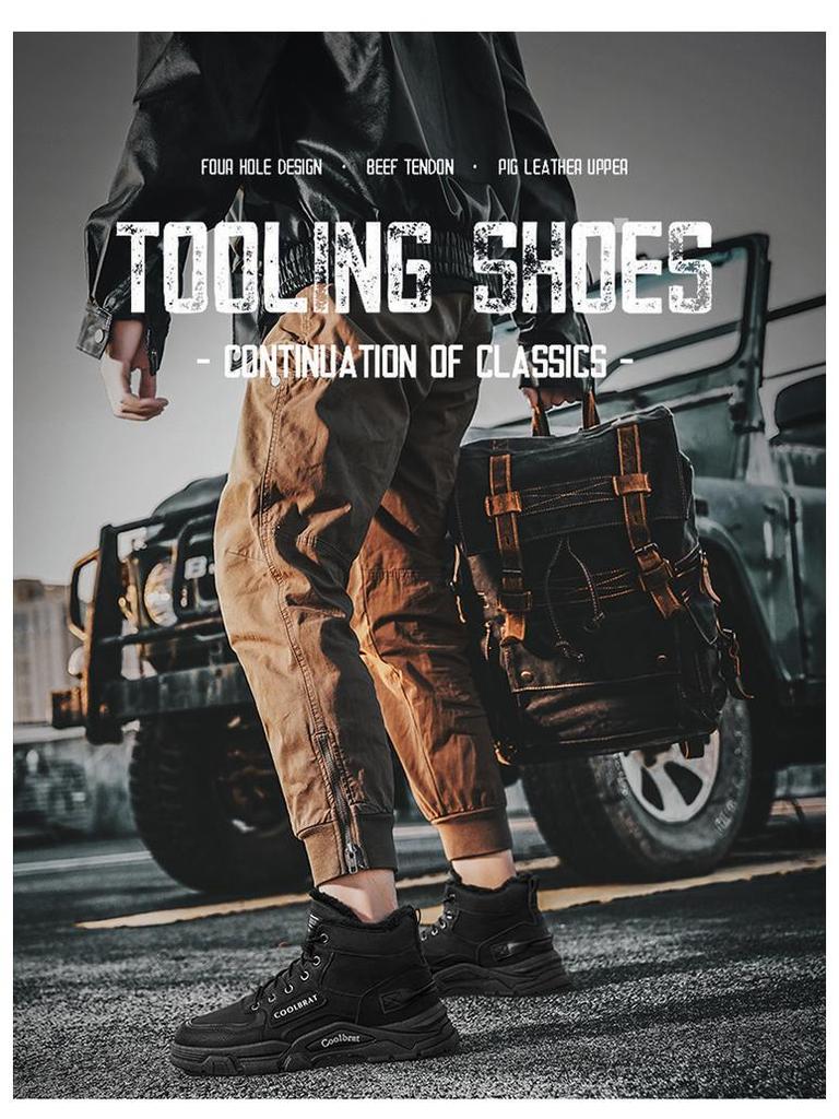 Men's Winter Martin Boots: New Style, Plus Velvet, Thick-Soled, Non-Slip Work & Snow Boots