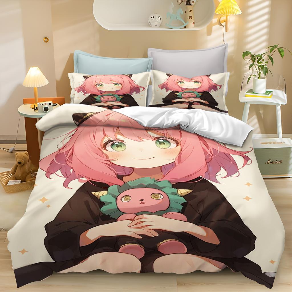 Cartoon Spy Game Duvet Anya Quilt Cover Anime Children Cute Printed King Size Set Queen Twin Bedding