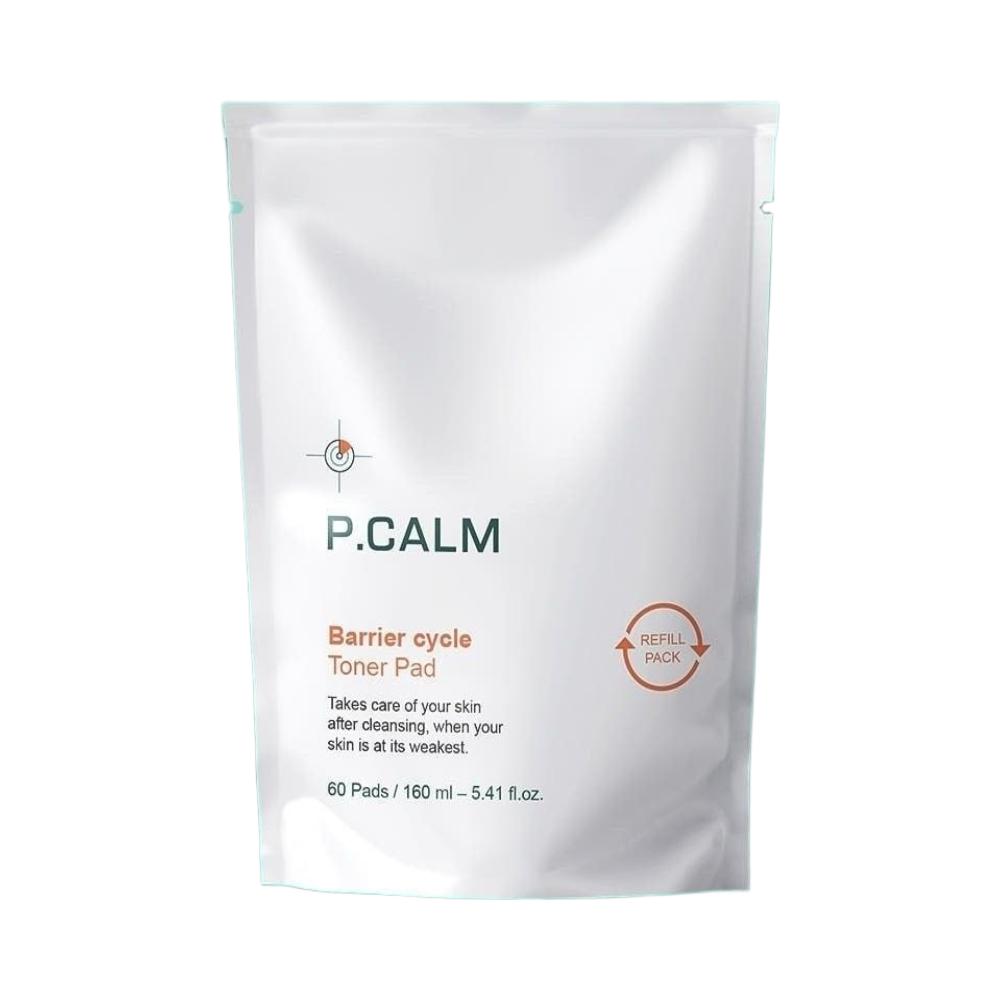 

P.CALM Barrier Cycle Toner Pad Refill Pack (60 Sheets), Pore Refining & Sebum Control, Vegan Daily Exfoliating Pad
