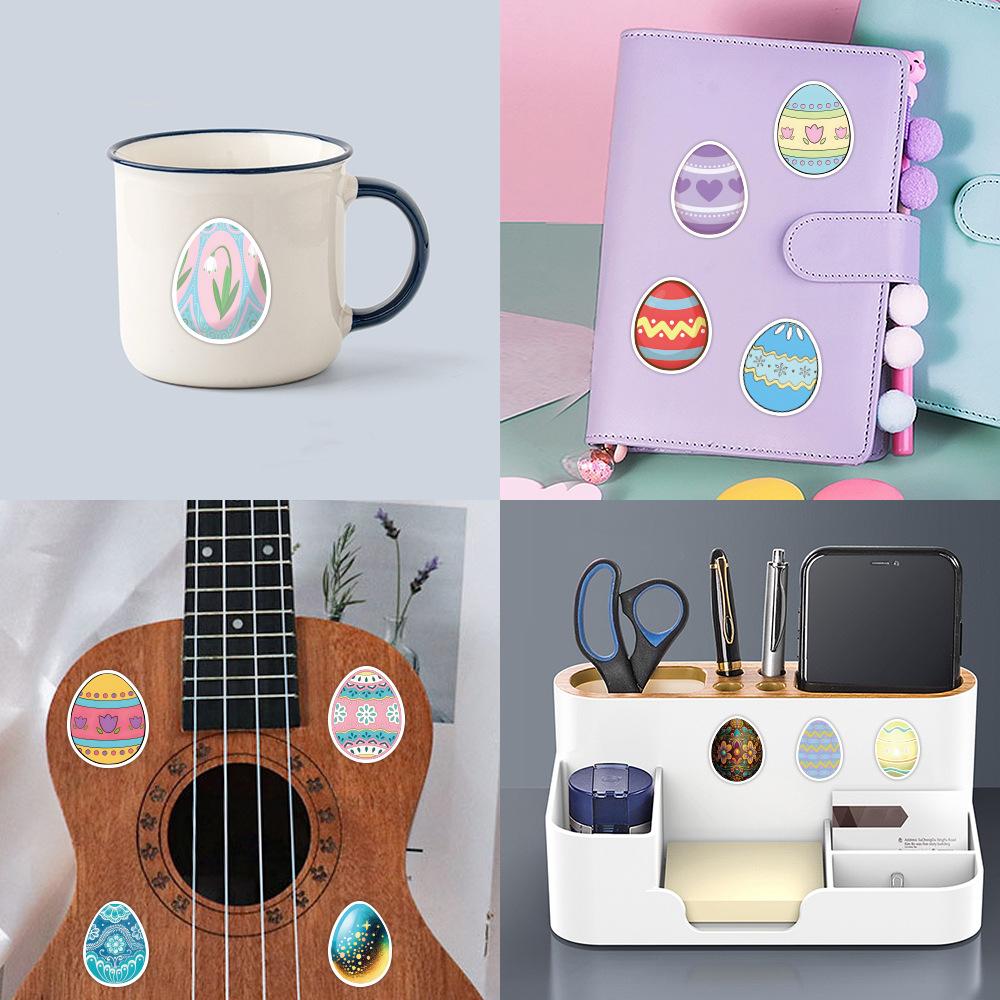 60 New Easter Easter Egg Graffiti Stickers Decorate Car Mobile Phone Stickers Creative Hand Note Stickers