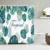 3D Printed Green Tropical Plants Shower Curtains Bathroom Waterproof Polyester Leaves Bath Curtain Shower Curtain Bath Screen