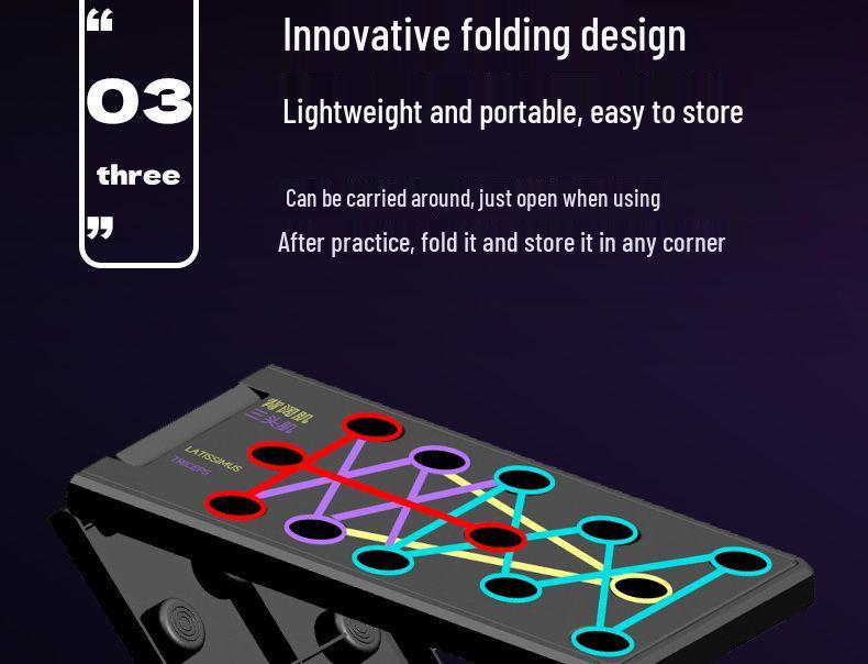 Placă pliabilă multifuncțională pentru flotări pentru antrenamentul mușchilor pieptului și abdomenului cu contor