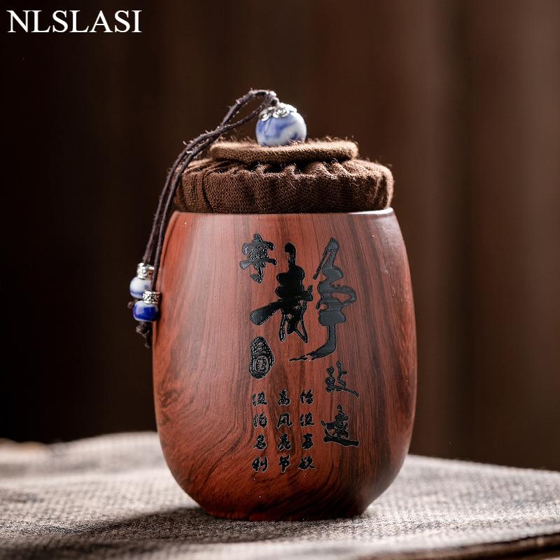 1pc Purple Clay Tea Jar Ornament Portable travel sealed jar Household purple clay Pu er tea box Household tea room supplies
