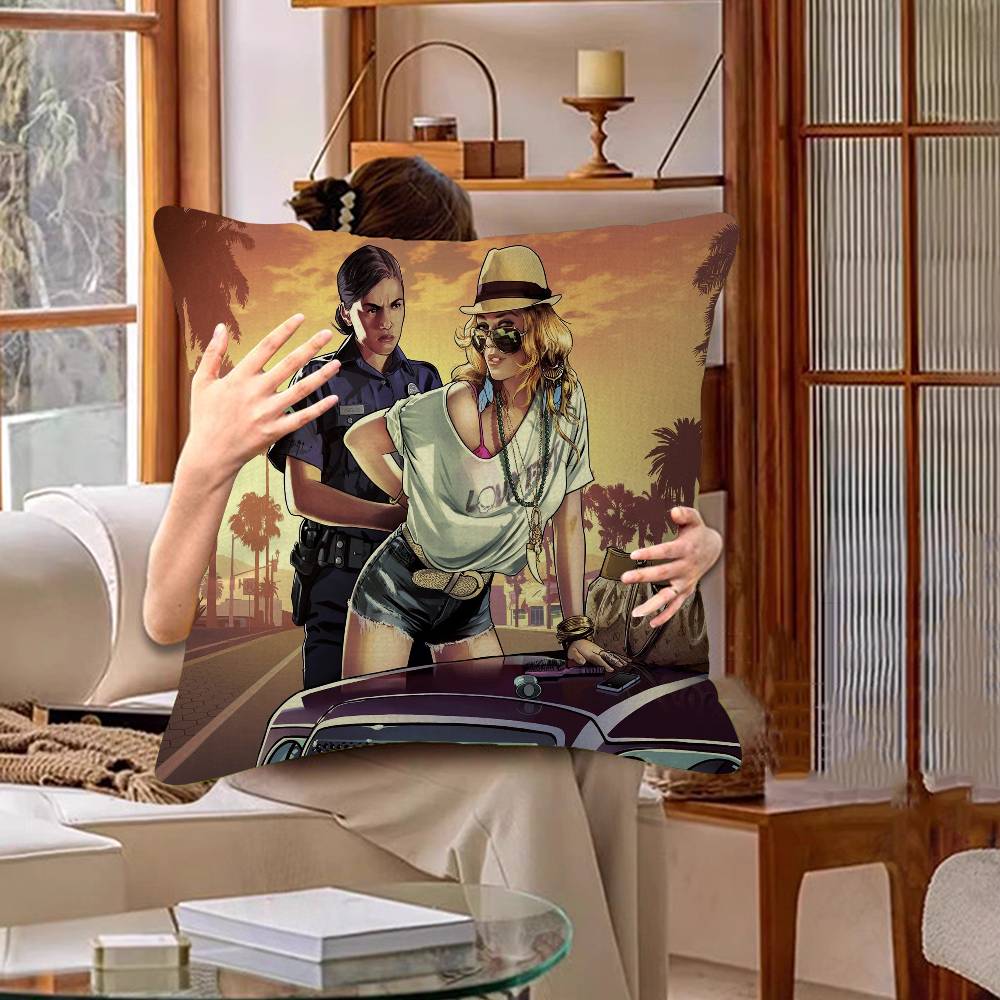 GTA 5 Pillowcase Toon Gift Cushion Cover Bedroom Home Sofa Chair Seat Decor Pillow Case