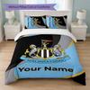Newcastle United FC Custom Name Text Bedding Set 1 Duvet Cover+2 Pillowcases Soccer Logo Personalized Gift For Special Occasion Bedroom Decor