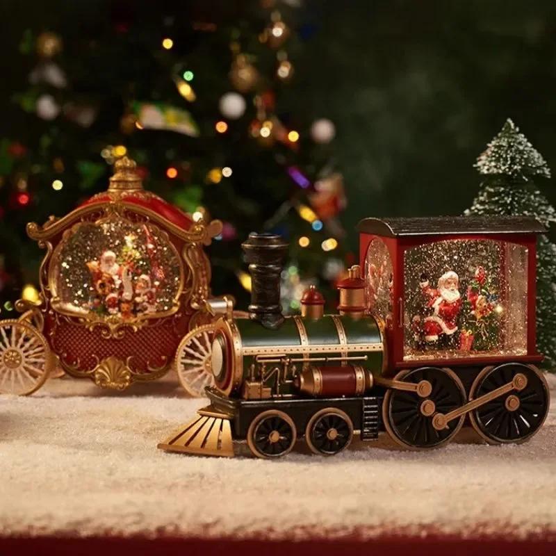Christmas Gift Santa Claus Snowman Eve Box Train Crystal Ball Ornaments Table Decoration