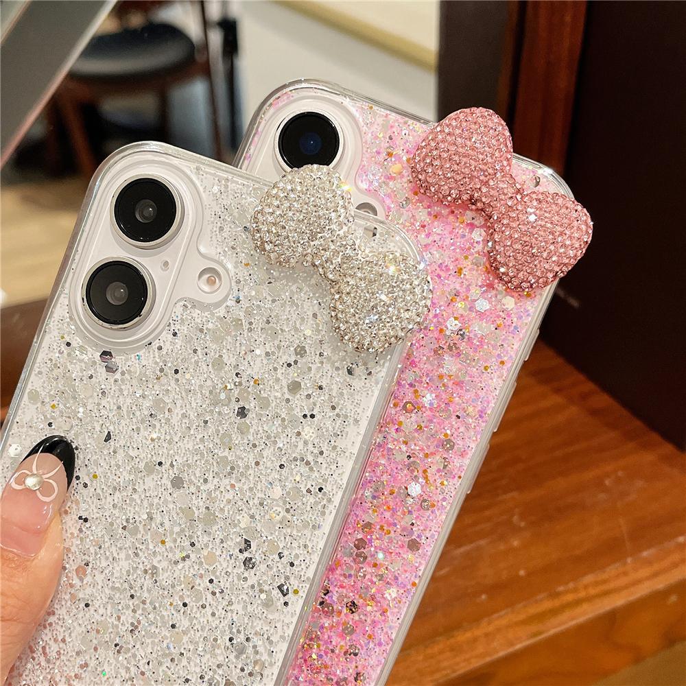 Luxusní 3D flash diamantový třpytivý kryt na telefon pro iPhone 16 15 14 13 12 11 Pro Max X XS Max XR 7 8 Plus Blingbling zadní kryt