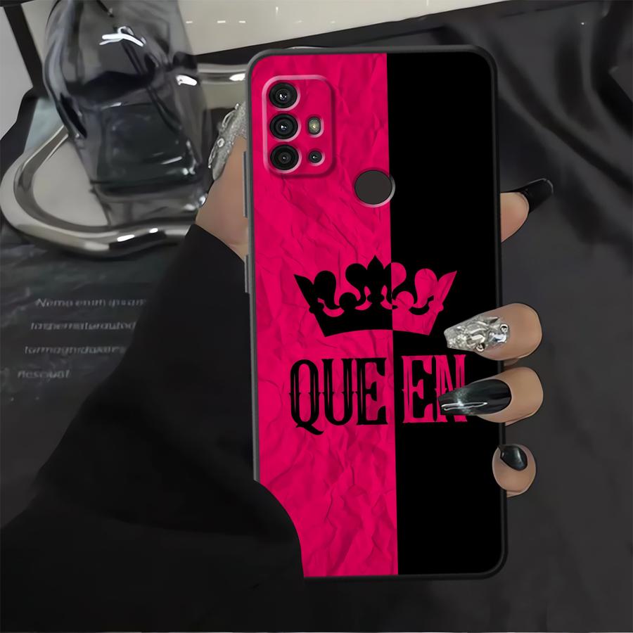 Crown Letters Case for Motorola Moto G52 G51 G73 G50 G71 Edge 20 Pro 30 Lite G53 G30 G60s G22 Edge40 G32 Phone Cover