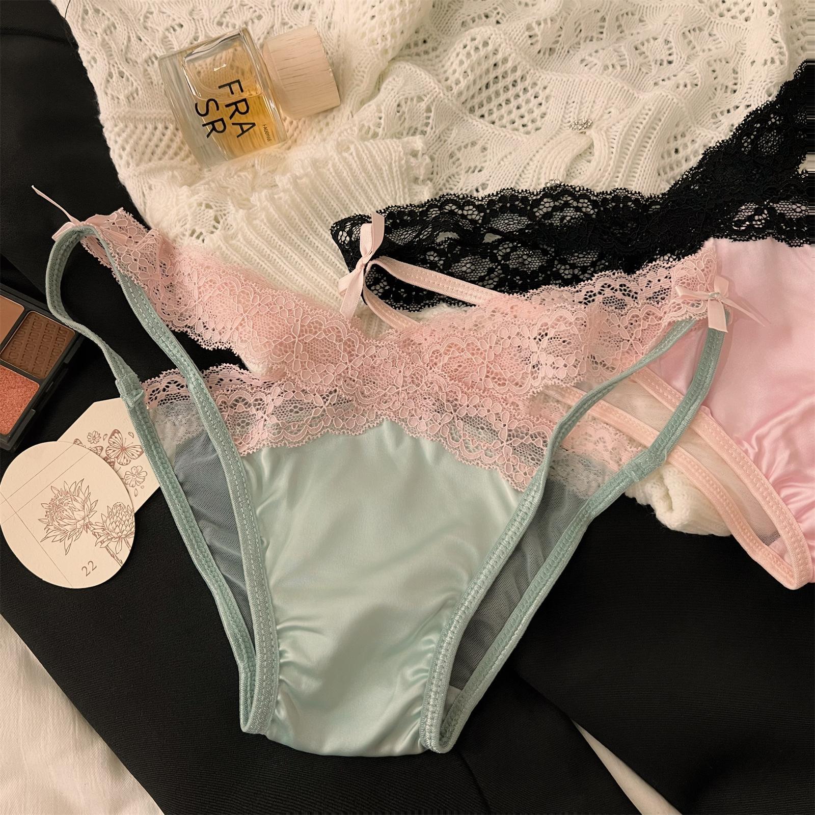 

Сексуальные атласные трусики кружева пэчворк удобные женские нижнее белье с низкой талией тонкие бесшовные трусы крест Hallow женское нижнее белье L зелёный