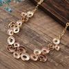 New color painting oil geometric hollow round flower necklace, fashionable and high-end women's versatile neck chain