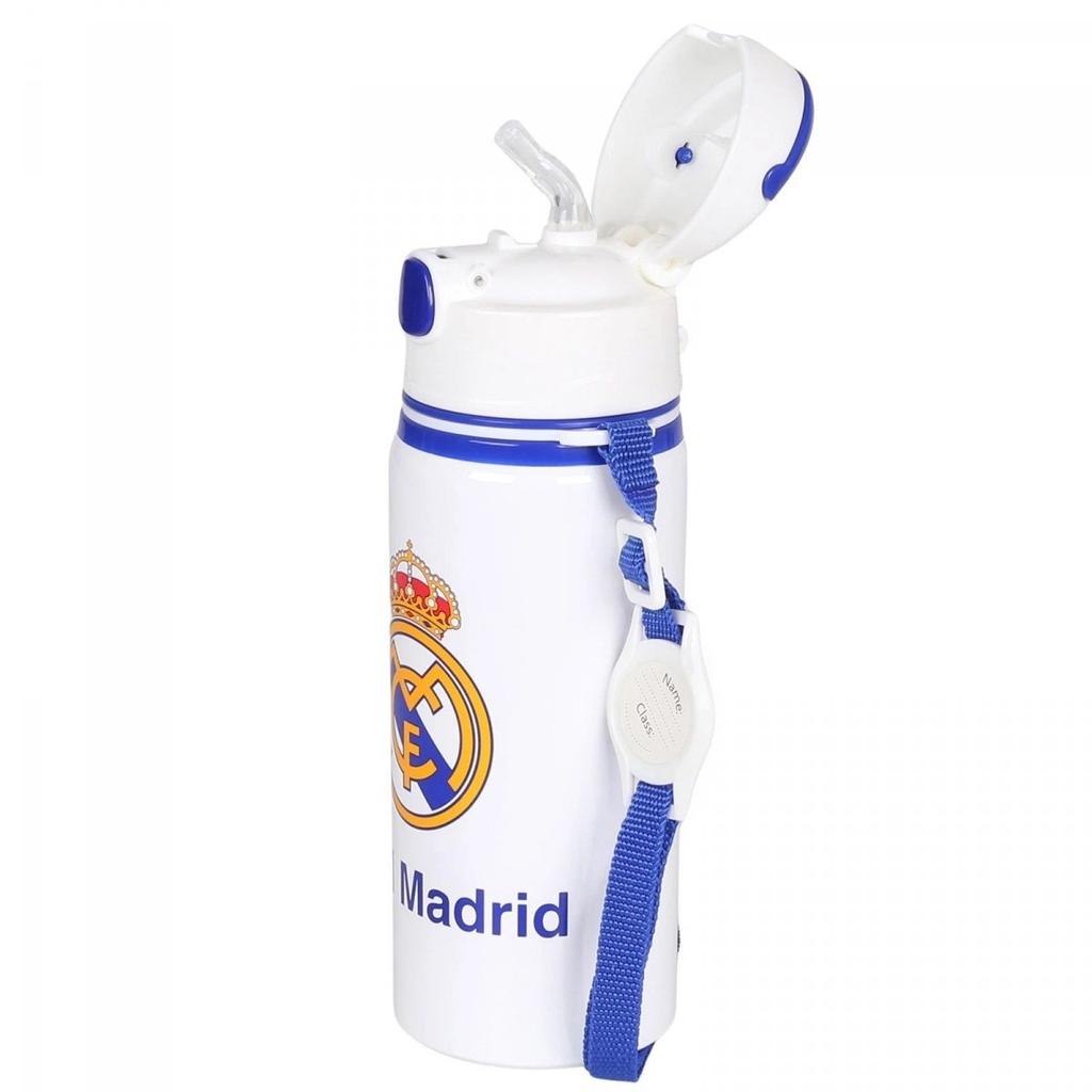 Real Madrid Aluminum Bottle with Mouthpiece and Strap 600 ml RM00005 Multicolor