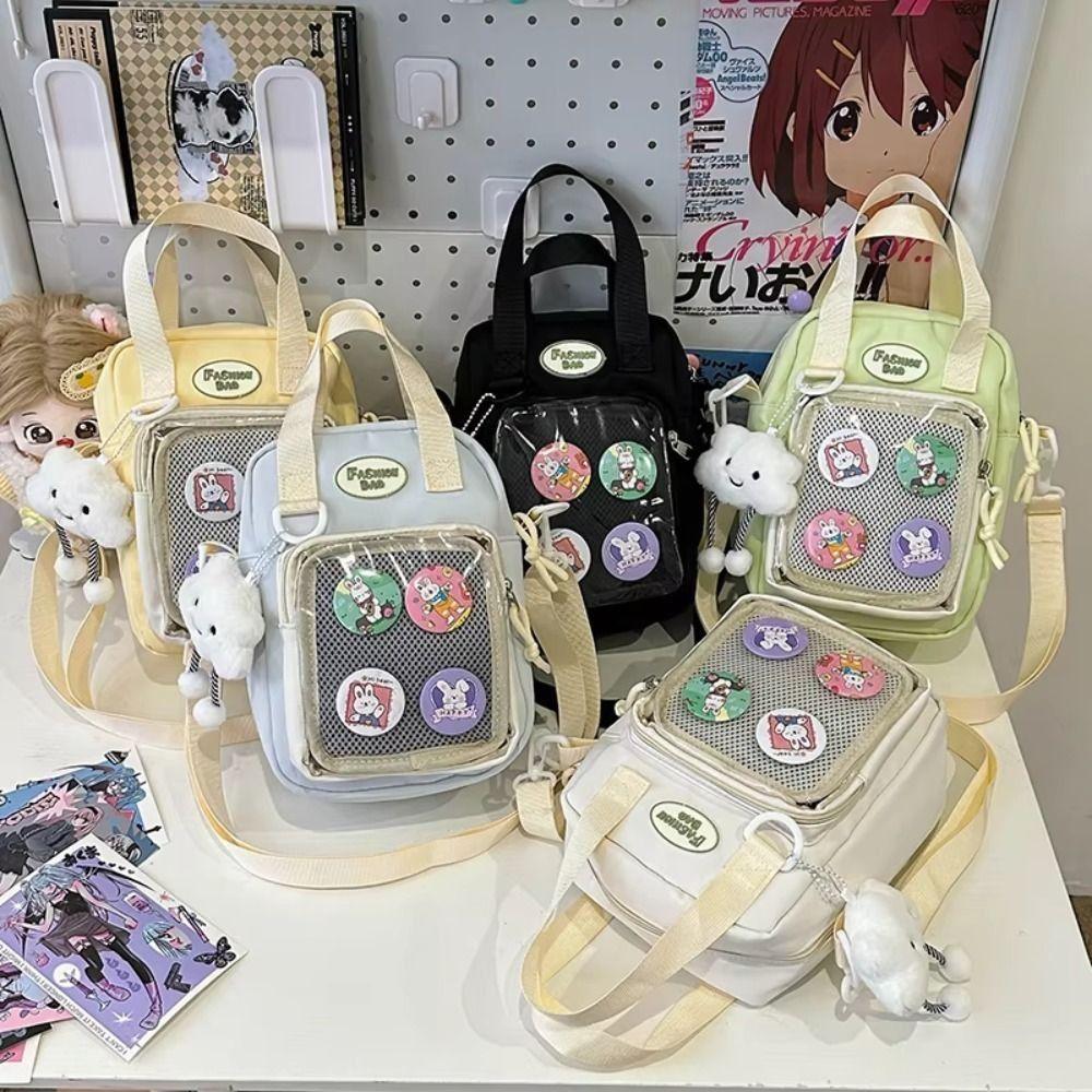 Small Back School Shoulder Bag Clear Pocket Kawaii Itabag Harajuku Crossbody Bag for Teenage Girls