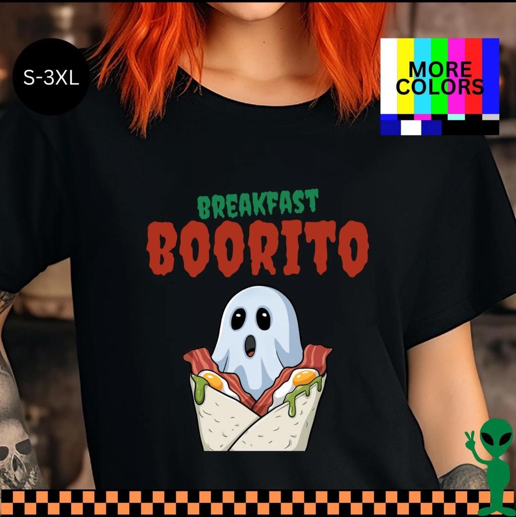 Breakfast Boorito Halloween Parody Shirt S-3XL Unisex Short-Sleeve