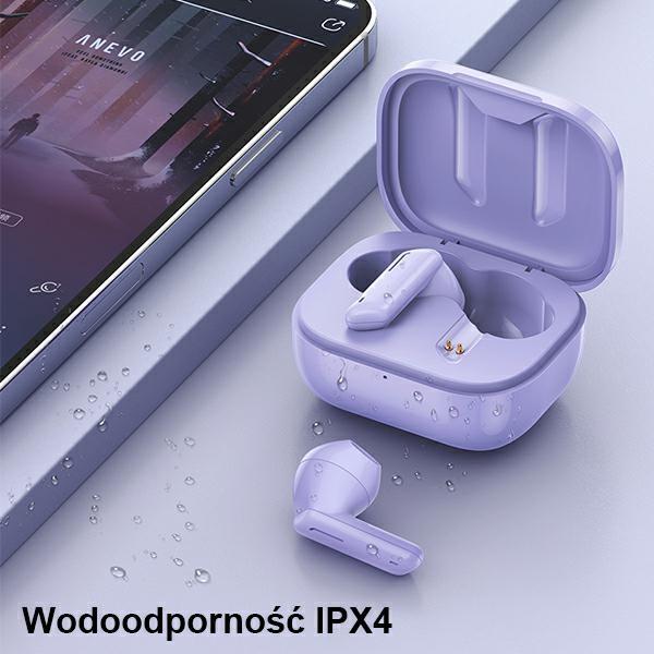 Słuchawki Bluetooth AWEI T36 TWS 5.1 z Stacją Dokującą Fioletowe
