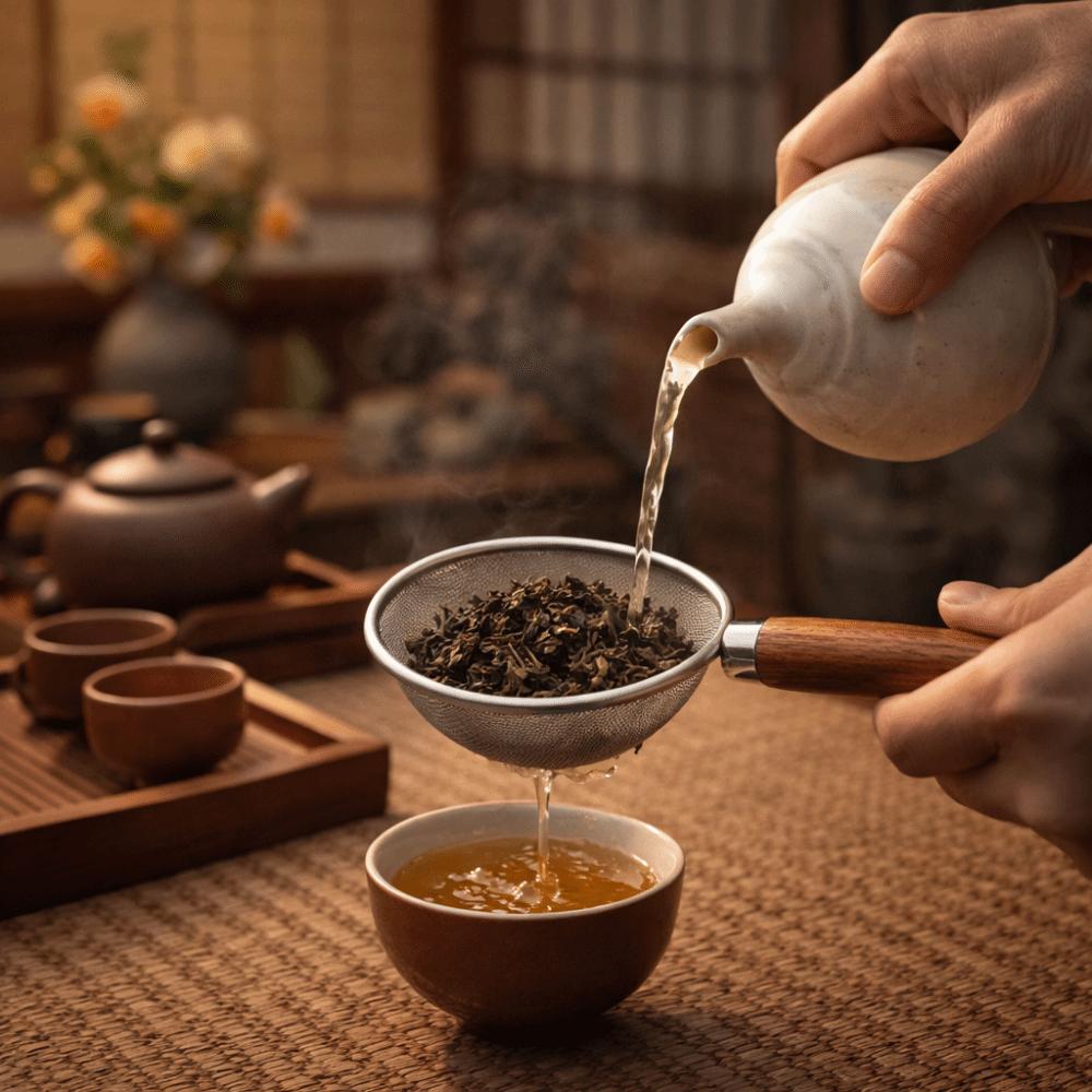 Food Grade Flour Filter Spoon Wooden Handle Kitchen Filter Handheld Sifter  Juice Filtering