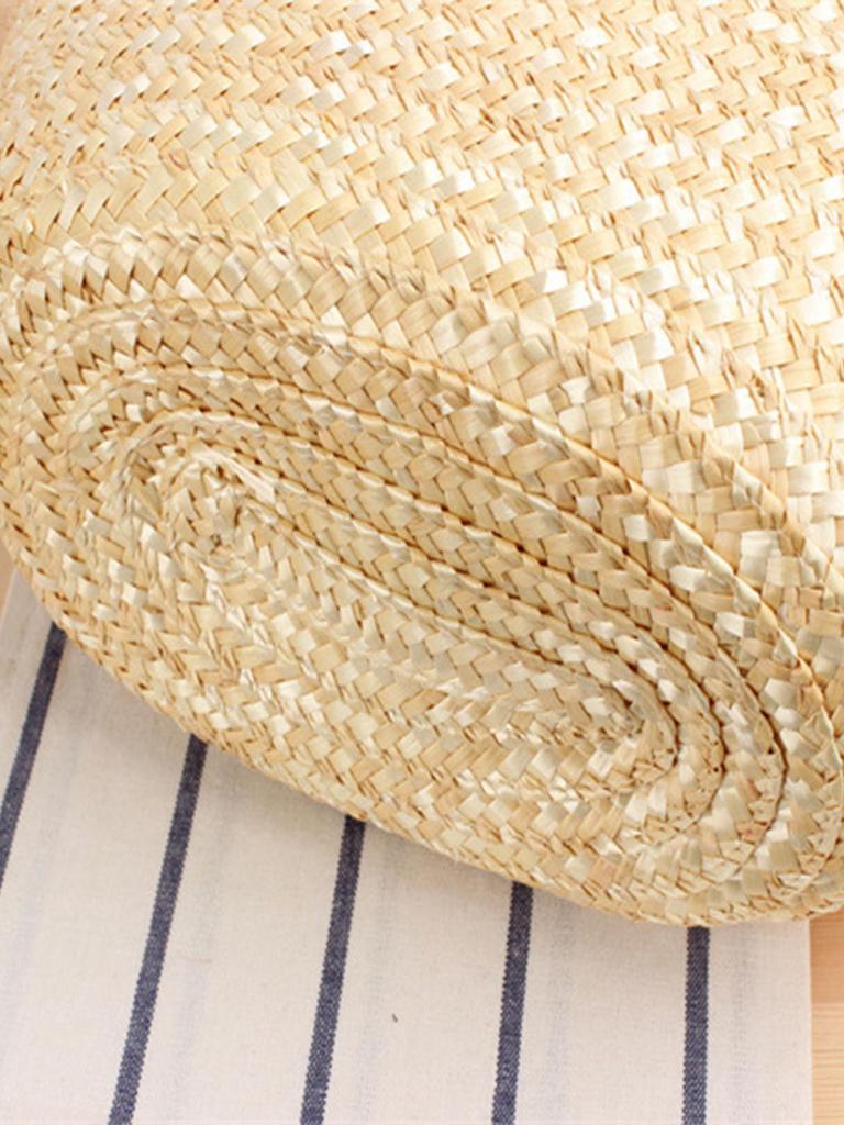 New Pastoral Straw Bag: Handmade Wheat Straw, Single Shoulder, Solid Color, Floral Design for Women
